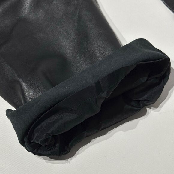 INC International Concepts Black 100% Leather Bootcut Pants High Rise Women 12 - Picture 8 of 12